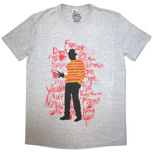 Nightmare On Elm Street - Freddy Scribble Font - Тениска
