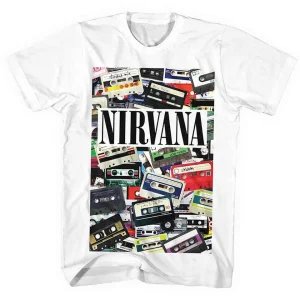 Nirvana Unisex T-Shirt: Cassettes (White) - Тениска