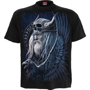 Spiral Unisex T-Shirt: Odin's Warrior (Black) (Back Print)
