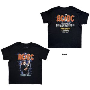 AC/DC Kids T-Shirt: Thunderstruck EU Tour '25 (Black) (Back Print & Ex-Tour) - Детска тениска