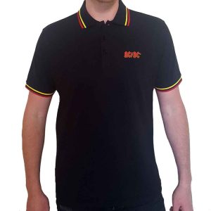 AC/DC - Unisex Polo Shirt - Classic Logo (Black) - Риза с къс ръкав