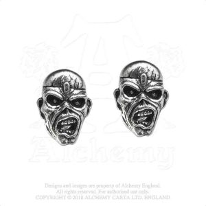 Iron Maiden Stud Earrings: Piece of Mind Eddie - Обеци