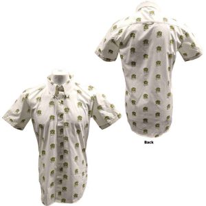 Queen Unisex Casual Shirt: Crest Pattern (White) (All Over Print) - Риза с къс ръкав
