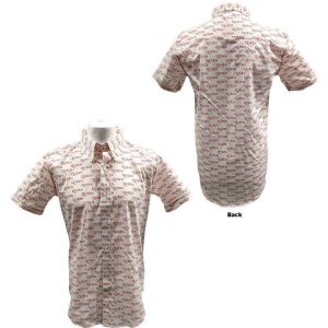 Queen Unisex Casual Shirt: Logo Pattern (White) (All Over Print) - Риза с къс ръкав