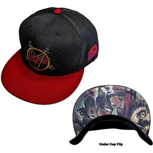 Slayer Unisex Snapback Cap: Hell Awaits logo (Red & Black) - Шапка с права козирка