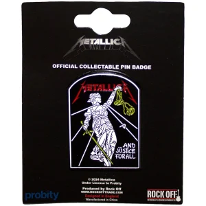 Metallica Pin Badge: And Justice For All Tombstone - Значка