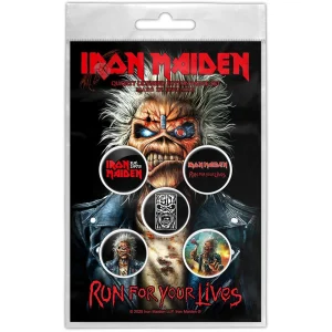 Iron Maiden - Button Badge Pack - Run For Your Lives - Комплект значки