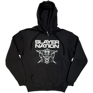 Slayer - Unisex Zipped Hoodie - Slayer Nation (Black) - Анорак с цип