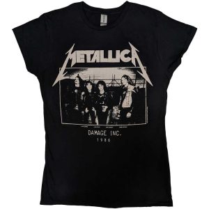 Metallica Ladies T-Shirt: Masters of Puppets Photo Damage Inc Tour (Black) - Дамска тениска